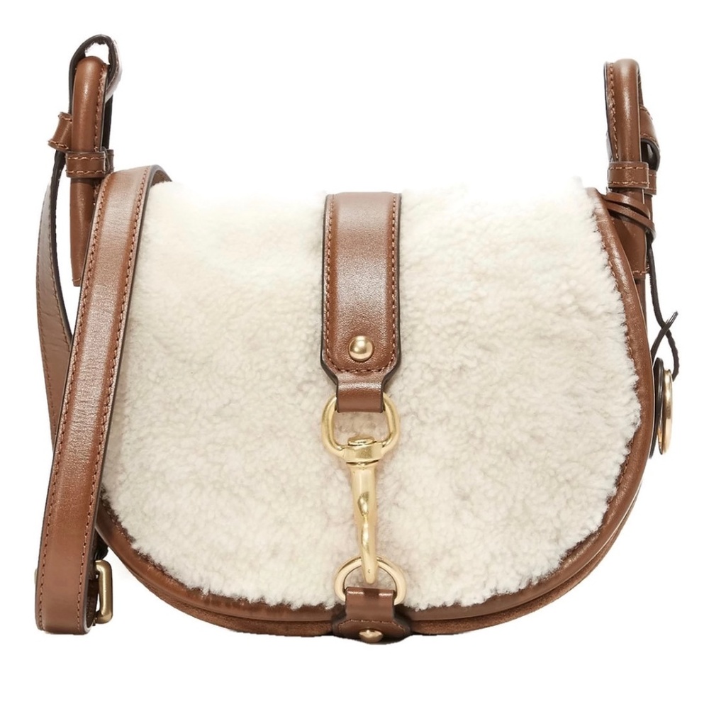 Michael Kors Shearling & Leather Saddle Bag $298 NEW